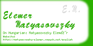 elemer matyasovszky business card